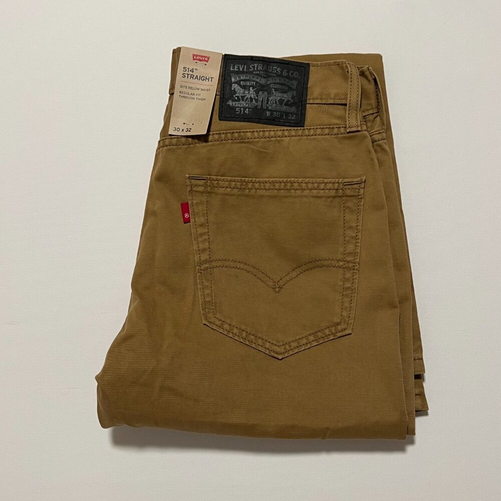 Levis 514 Straight Fit Pants NWT Khaki Casual Preppy Men's size 30x32
